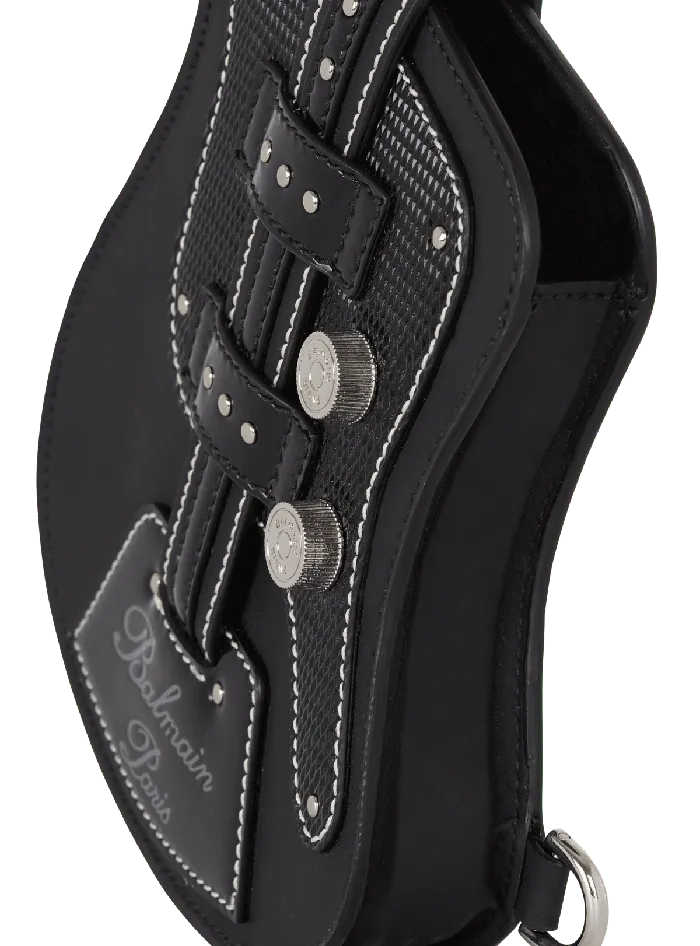 Balmain CrossBody Bags Men Rubber Guitar Clutch Bag Black