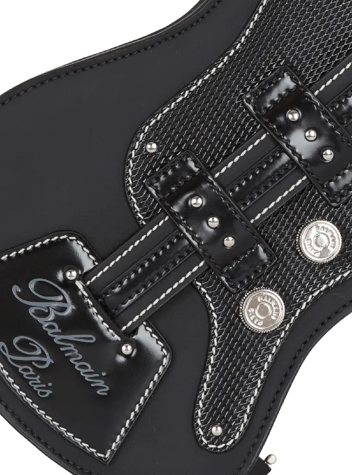 Balmain CrossBody Bags Men Rubber Guitar Clutch Bag Black