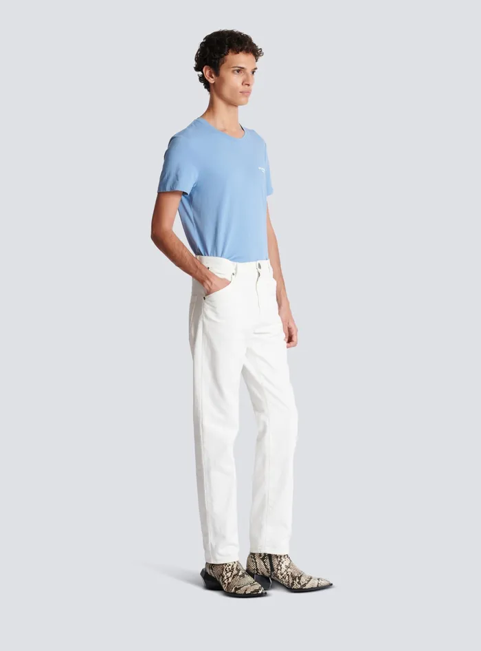 Balmain Denim Men White Denim Jeans White