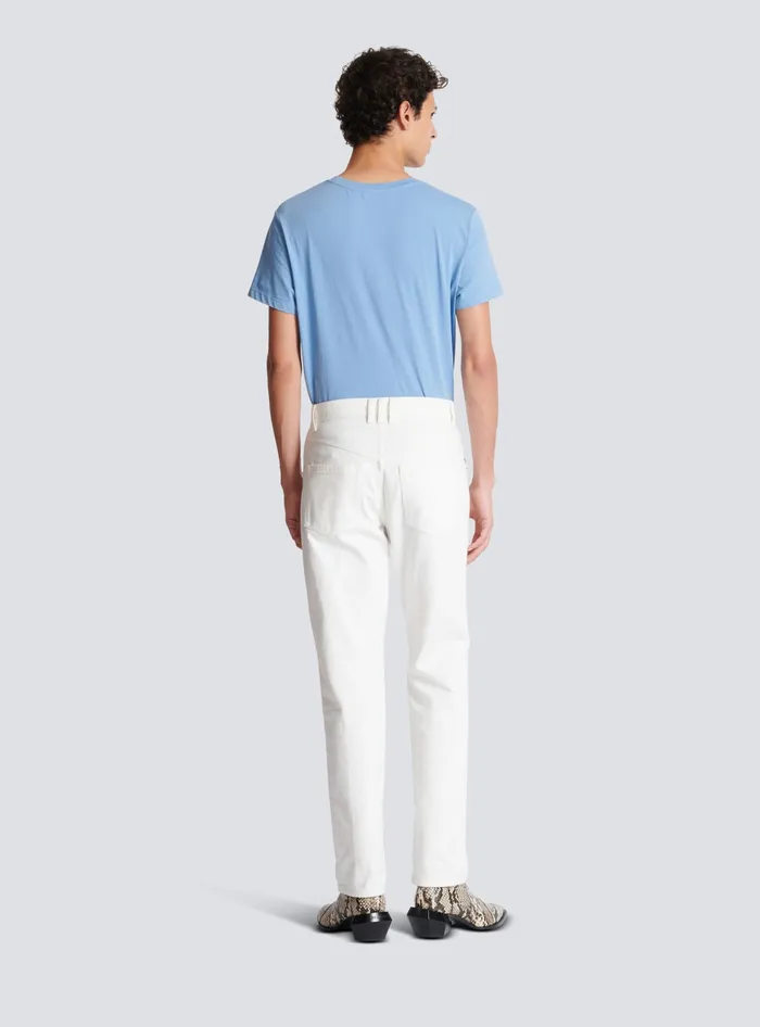 Balmain Denim Men White Denim Jeans White