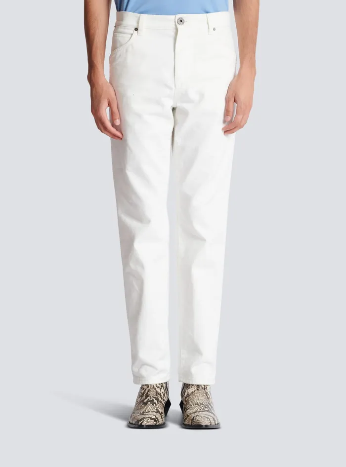 Balmain Denim Men White Denim Jeans White