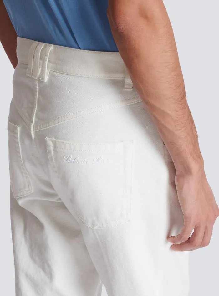 Balmain Denim Men White Denim Jeans White