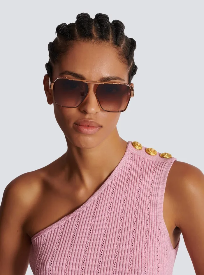 Balmain Eyewear MenWomen Premier Sunglasses Brown