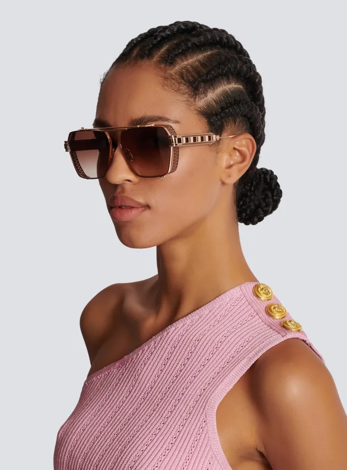 Balmain Eyewear MenWomen Premier Sunglasses Brown