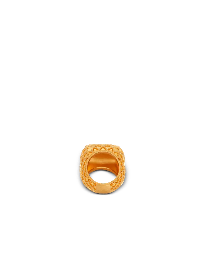 Balmain Fashion Jewelry Women Signature Mesh Ring Gold