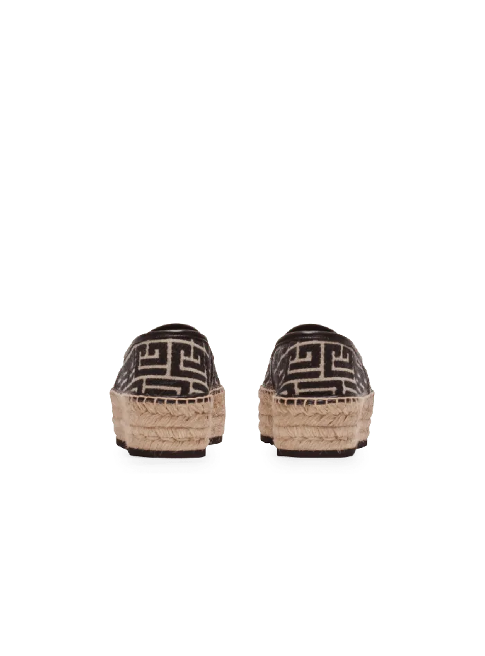 Balmain Flat Shoes Women Alex Espadrilles With Jacquard Monogram Black