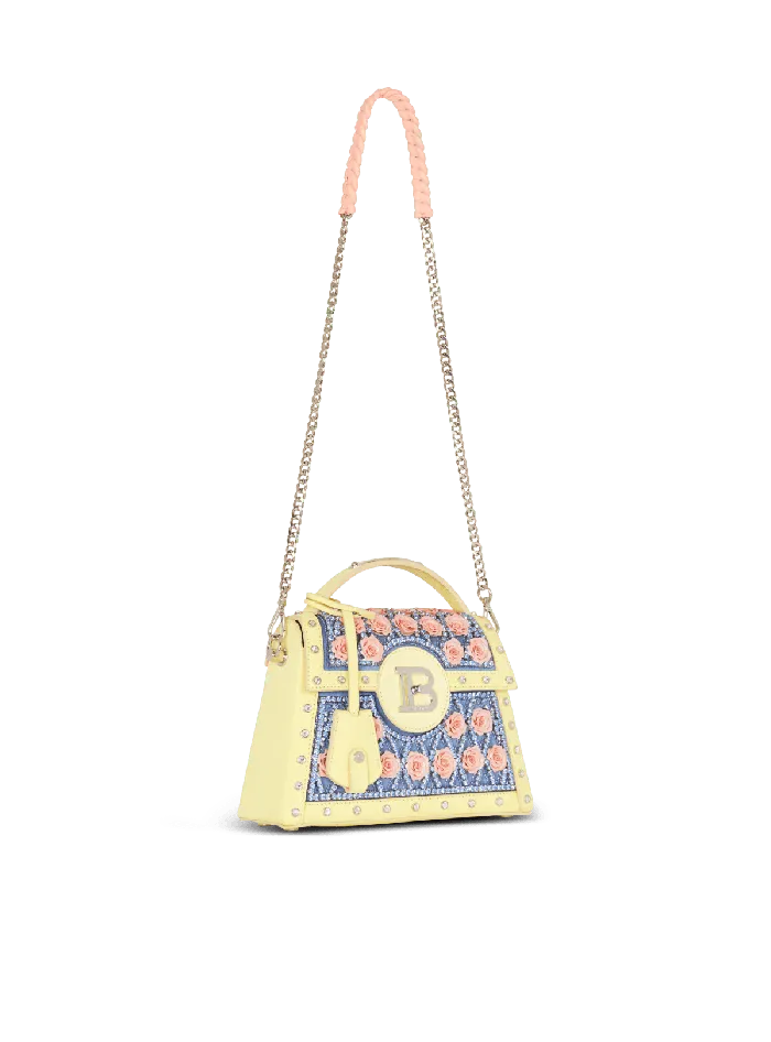 Balmain Handbags Women BBuzz Dynasty Bag Embroidered With Diamond And Roses Multicolor