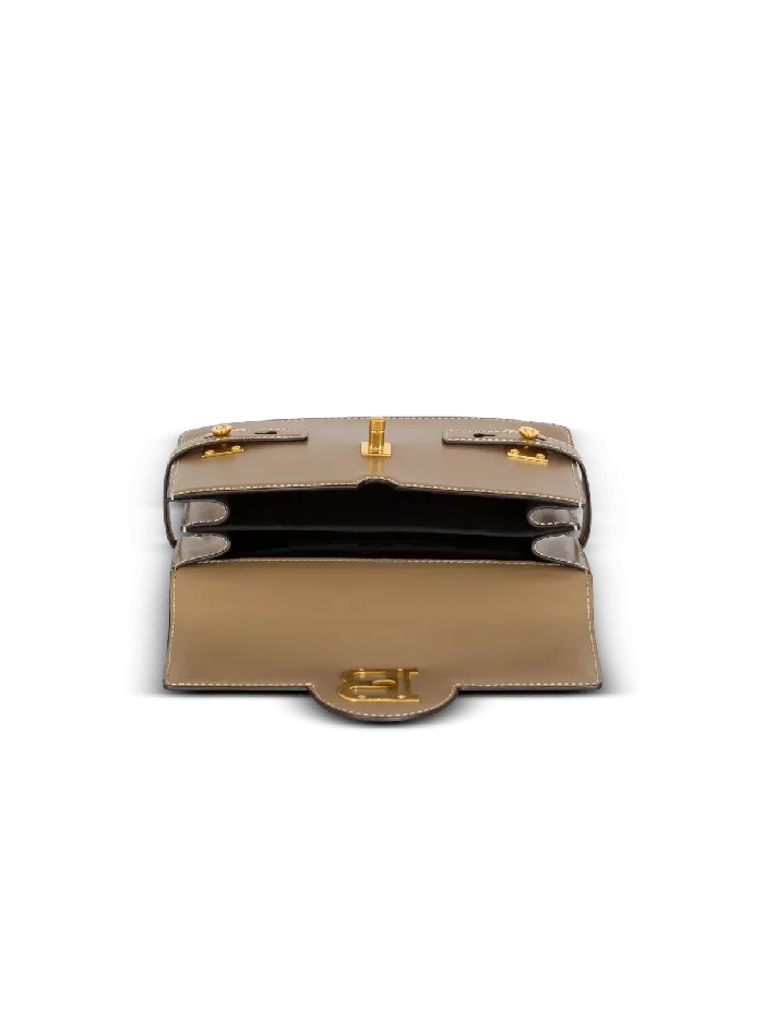 Balmain Handbags Women BBuzz Shoulder 24 Calfskin Bag Brown