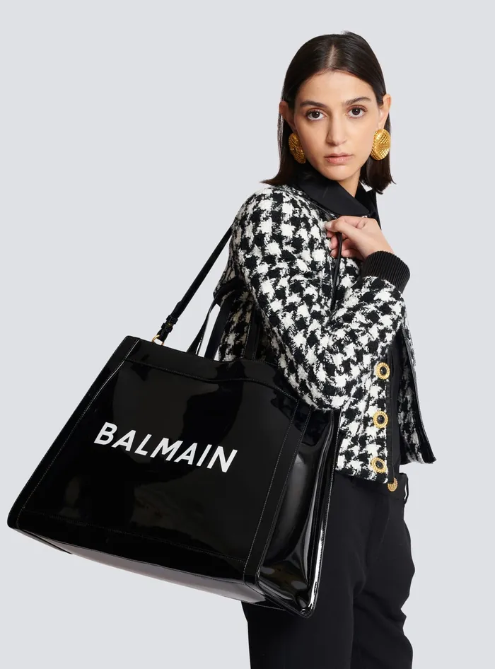 Balmain Handbags Women Olivier039s Cabas In Vinyl Black