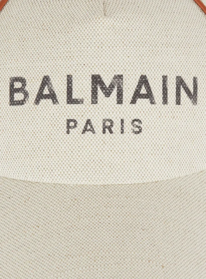 Balmain Hats And Caps Women Cotton BArmy Cap With Logo White