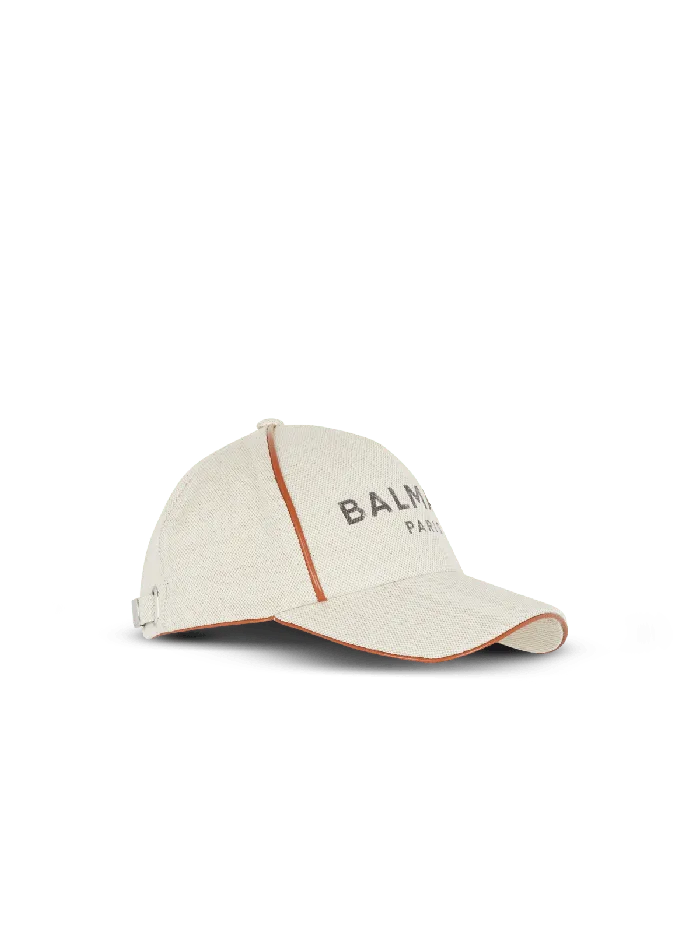 Balmain Hats And Caps Women Cotton BArmy Cap With Logo White