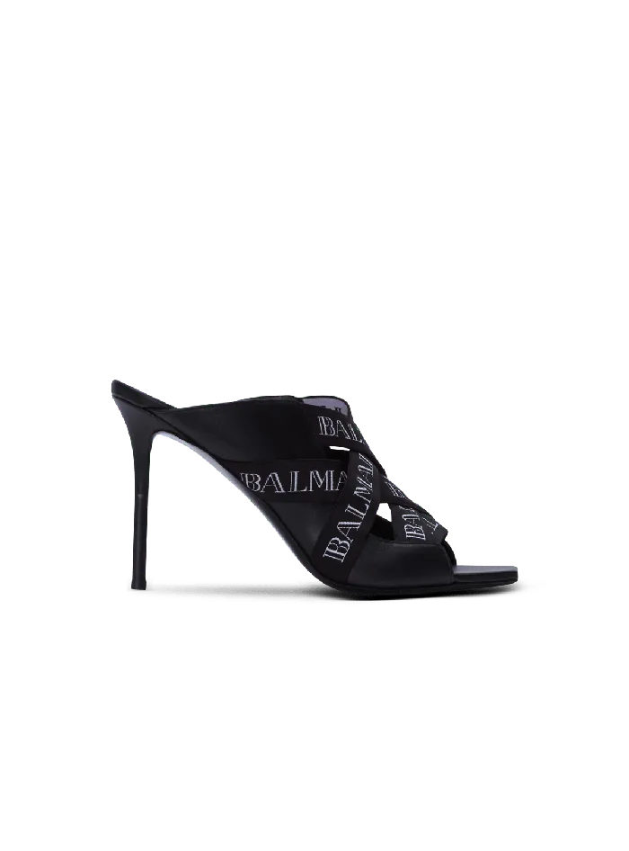 Balmain High Heels and Pumps Women Ruby Mules With Vintage Straps Black