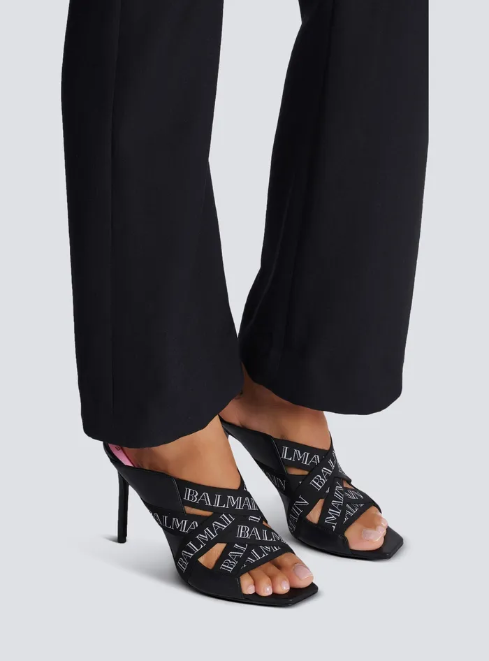 Balmain High Heels and Pumps Women Ruby Mules With Vintage Straps Black