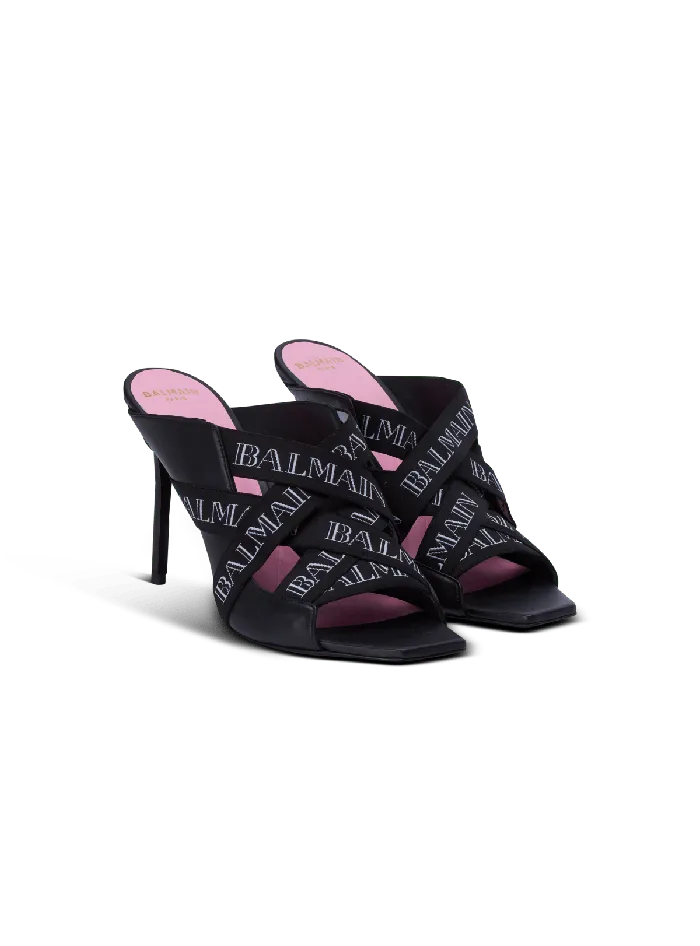 Balmain High Heels and Pumps Women Ruby Mules With Vintage Straps Black