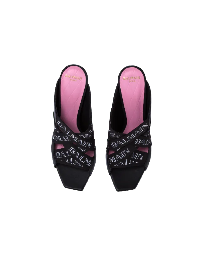 Balmain High Heels and Pumps Women Ruby Mules With Vintage Straps Black