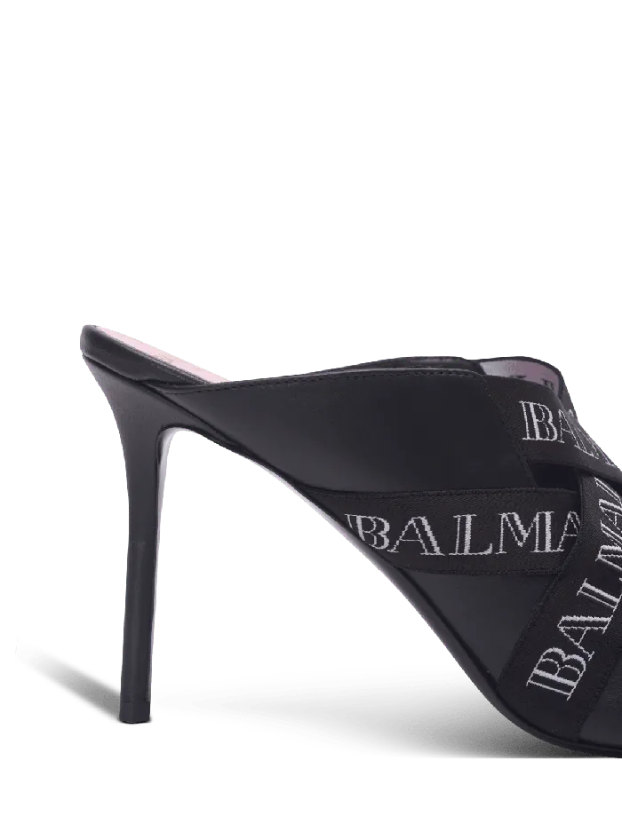 Balmain High Heels and Pumps Women Ruby Mules With Vintage Straps Black