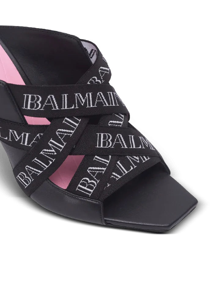 Balmain High Heels and Pumps Women Ruby Mules With Vintage Straps Black