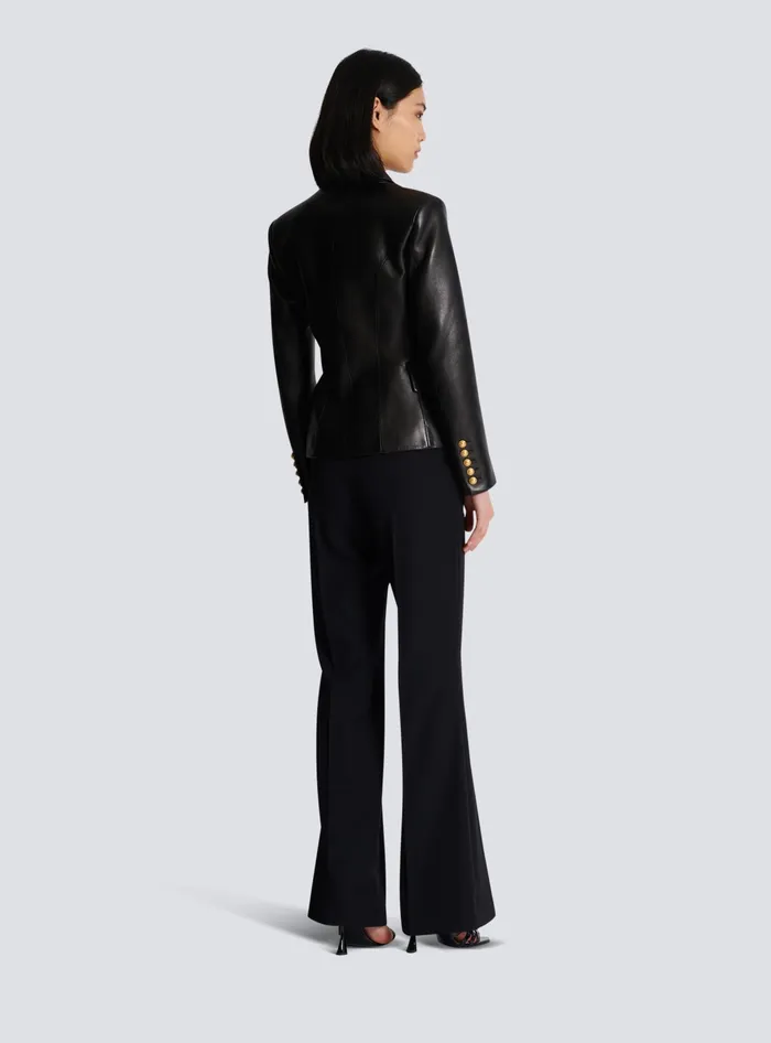 Balmain Jackets And Blazers Women Classic 6button Leather Jacket Black