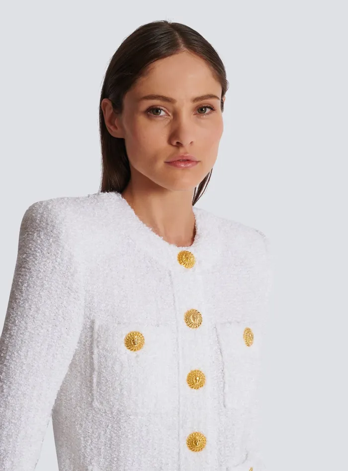 Balmain Jackets And Blazers Women Miami Tweed 4pocket Jacket White