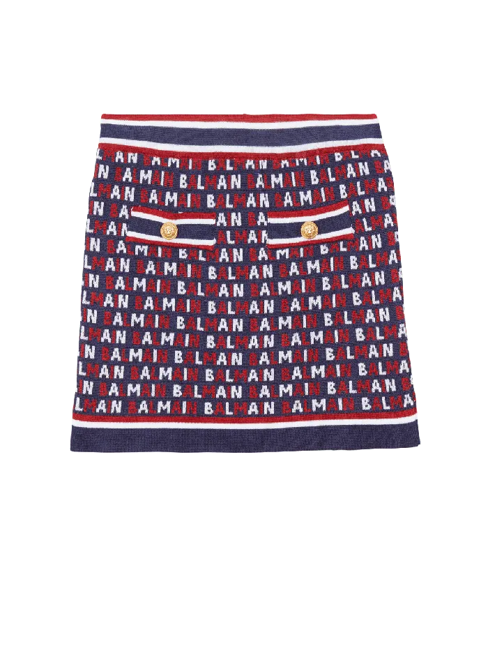 Balmain Kids Knit Skirt Navy