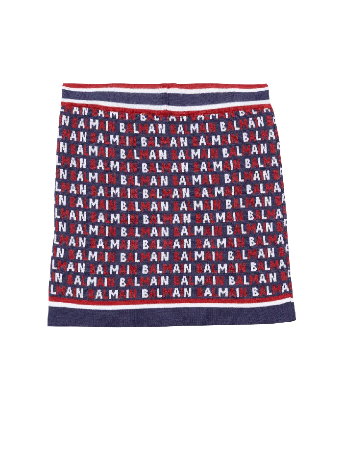 Balmain Kids Knit Skirt Navy