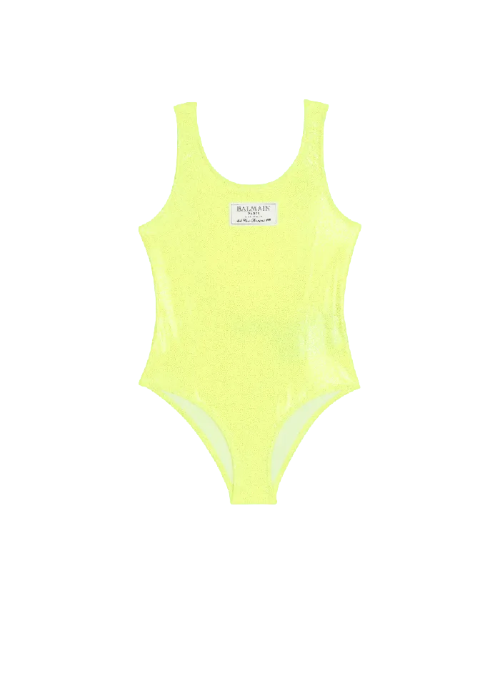Balmain Kids Logo Swimsuit Yellow