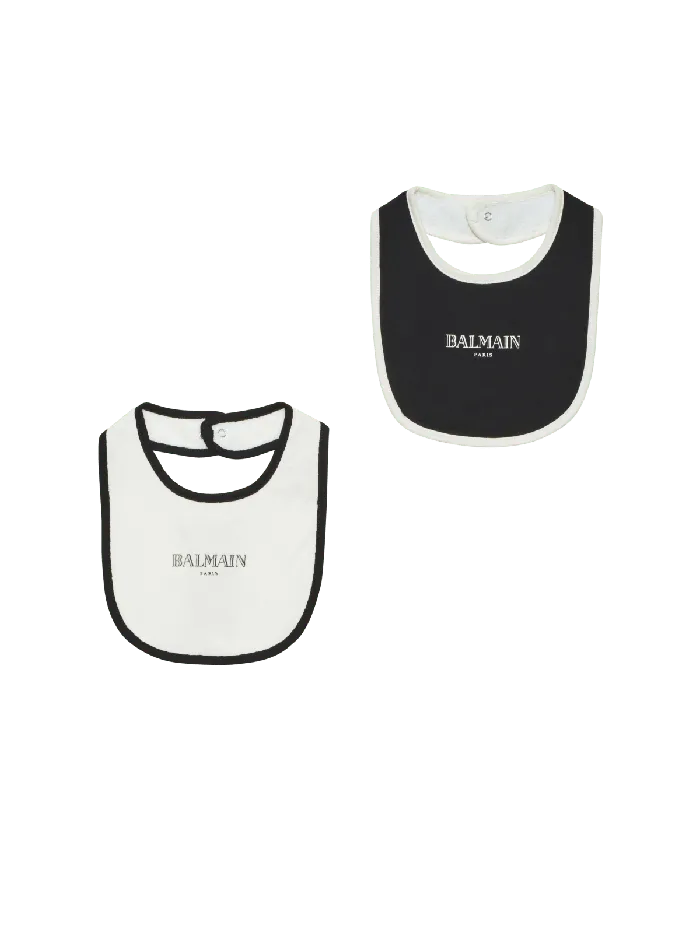 Balmain Kids Set Of 2 Twotone Bibs Black