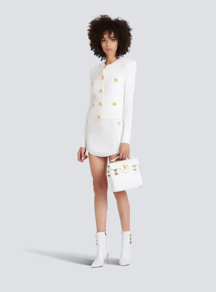 Balmain Knitwear Women Knit Cardigan With Gold Buttons White