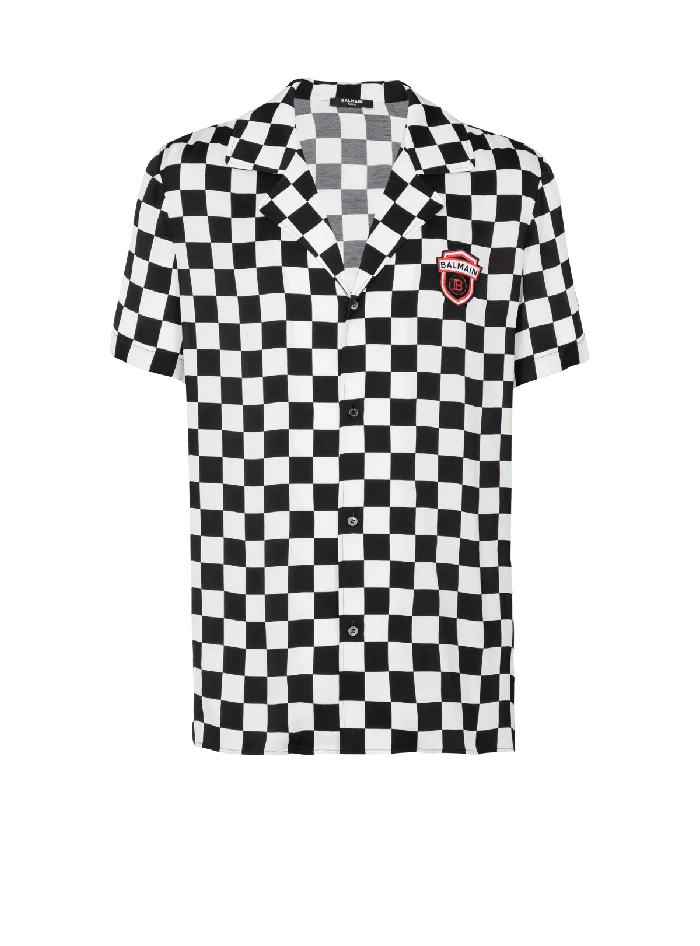 Balmain Shirts And Polos Men Satin Racing Pyjama Shirt Black