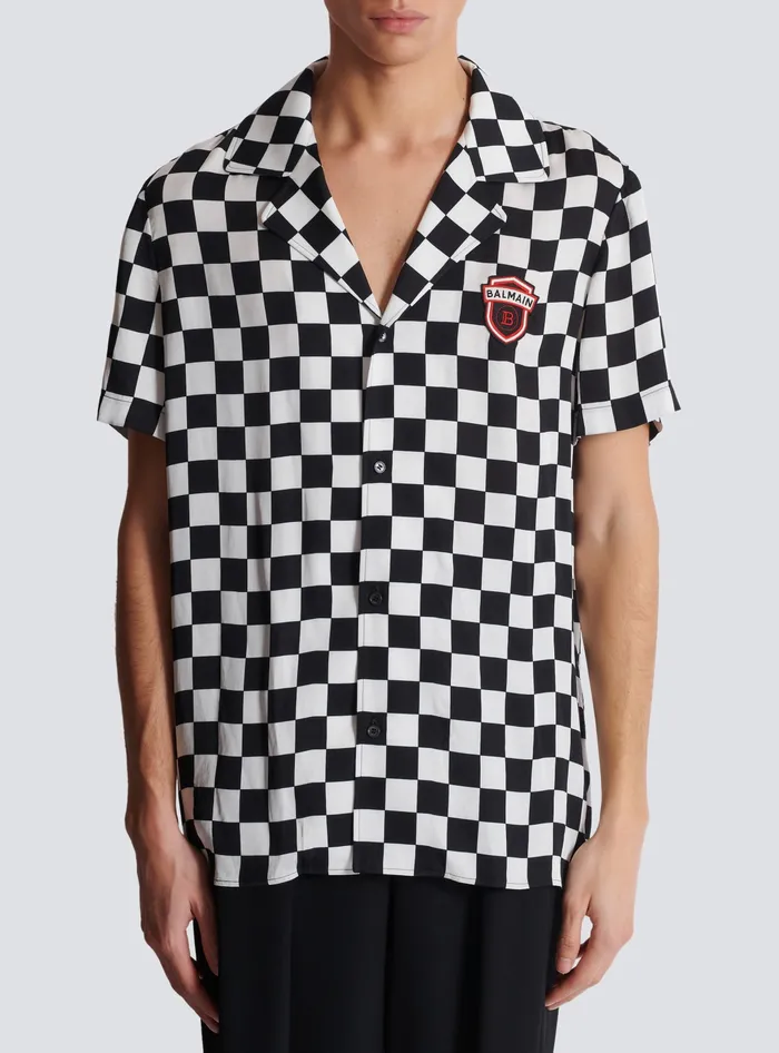 Balmain Shirts And Polos Men Satin Racing Pyjama Shirt Black