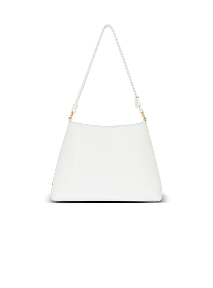 Balmain Shoulder Bags Women Emblegraveme Shoulder Bag In Grained Calfskin White