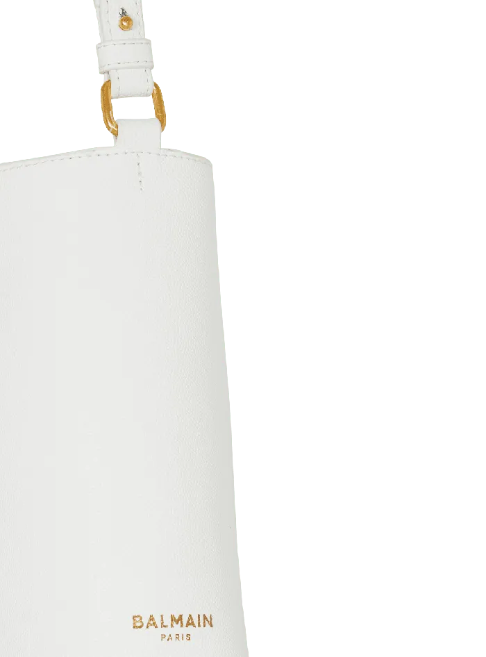 Balmain Shoulder Bags Women Emblegraveme Shoulder Bag In Grained Calfskin White