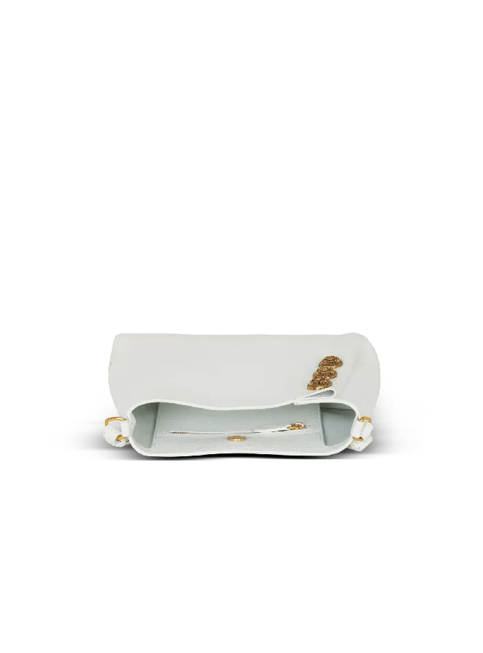 Balmain Shoulder Bags Women Emblegraveme Shoulder Bag In Grained Calfskin White