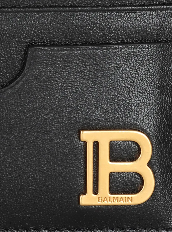 Balmain Small Leather Goods Women BBuzz Leather Card Holder Black