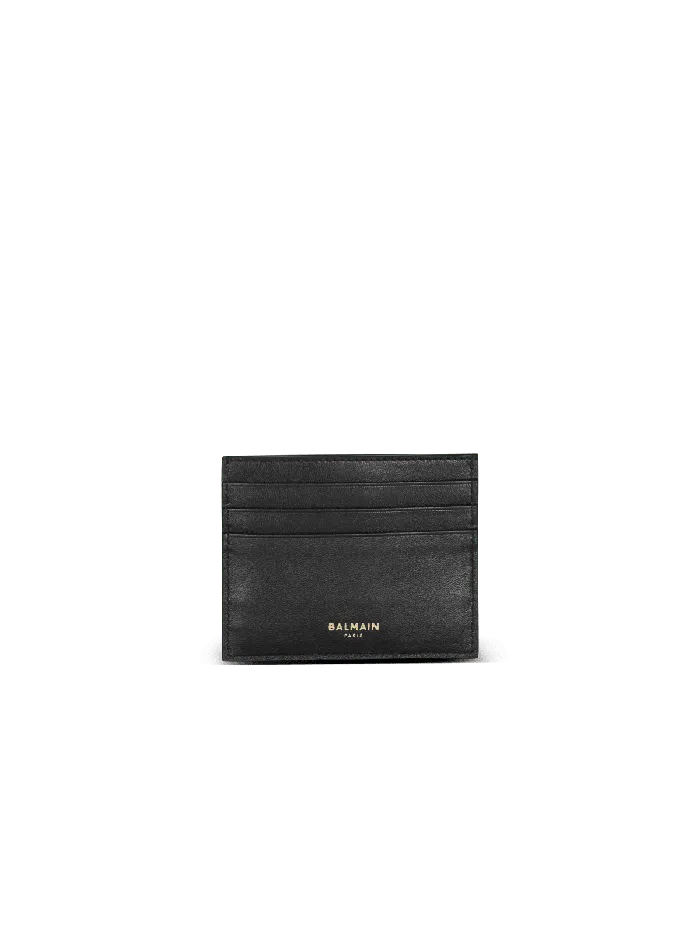 Balmain Small Leather Goods Women BBuzz Leather Card Holder Black