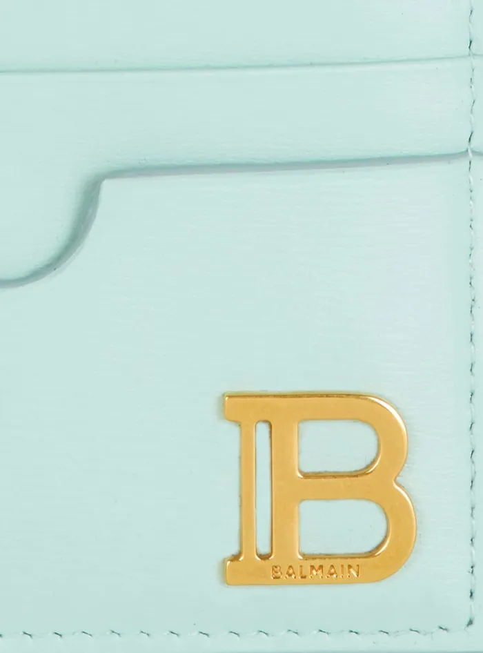 Balmain Small Leather Goods Women Calfskin BBuzz Card Holder Blue