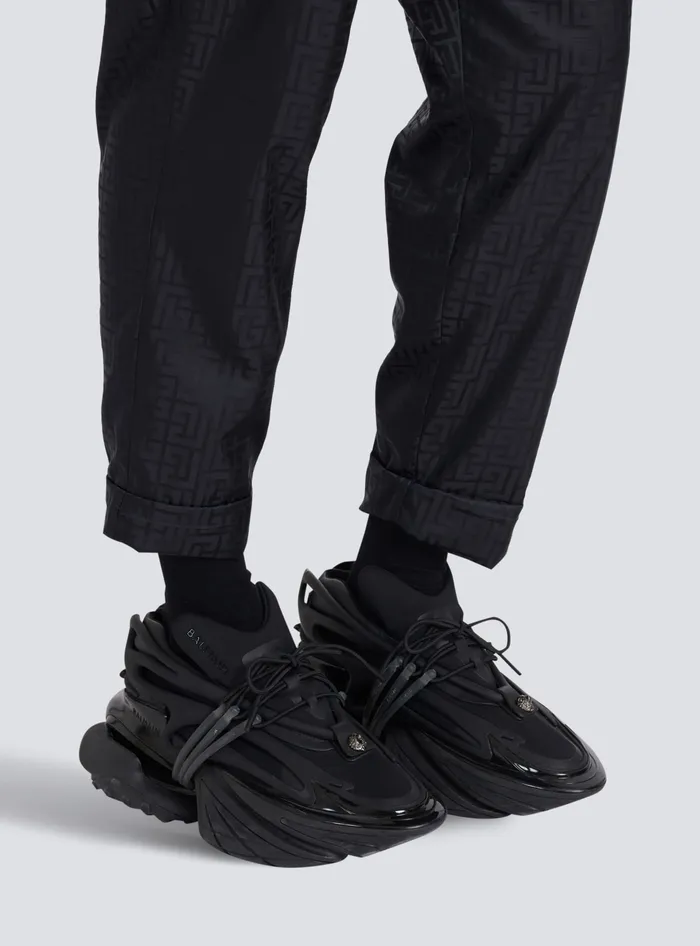 Balmain Sneakers Men Leather Unicorn Lowtop Sneakers Black
