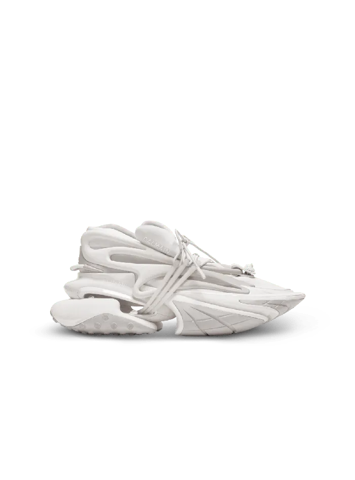 Balmain Sneakers Men Neoprene And Leather Unicorn Lowtop Sneakers White
