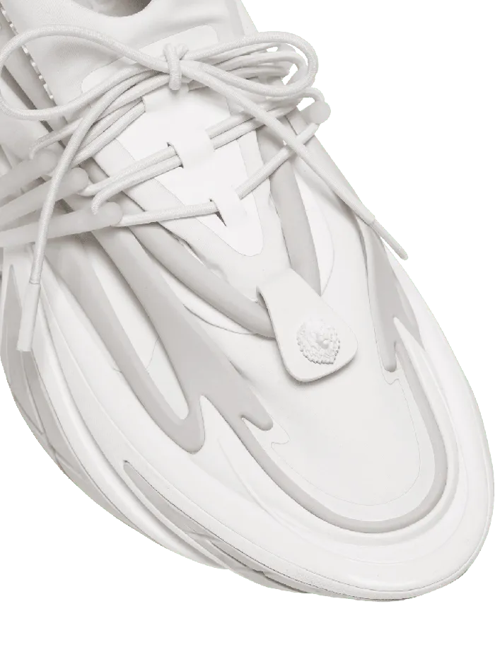 Balmain Sneakers Men Neoprene And Leather Unicorn Lowtop Sneakers White