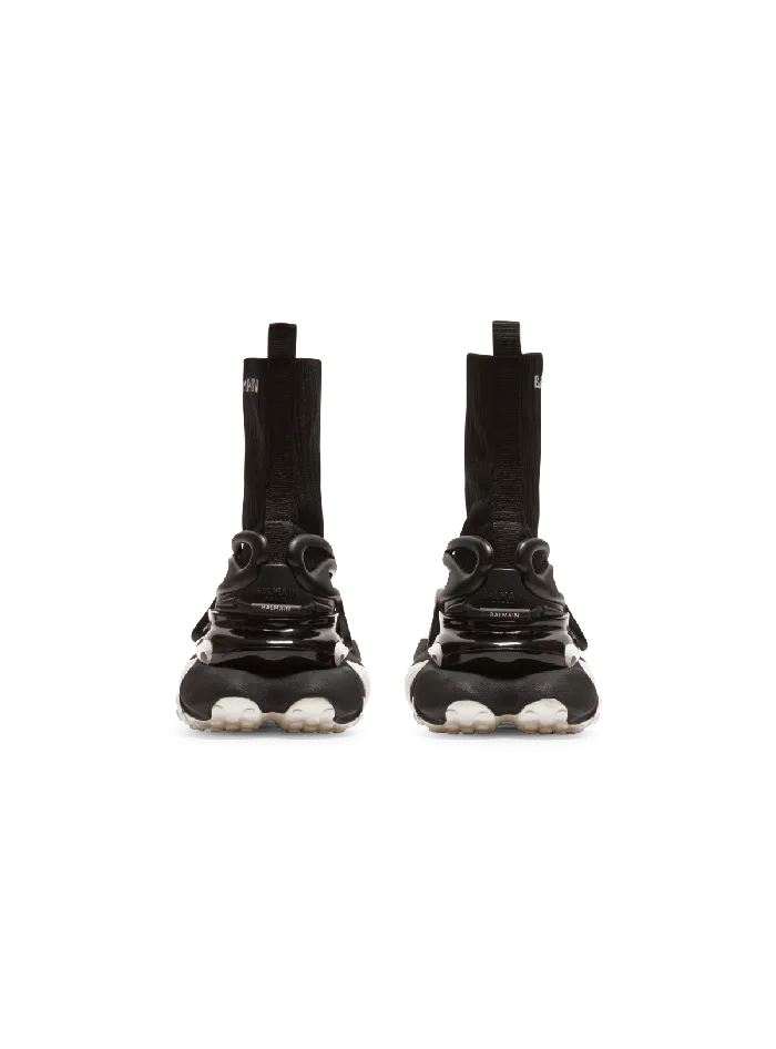 Balmain Sneakers Men Unicorn Knit And Rubber Sneakers Black
