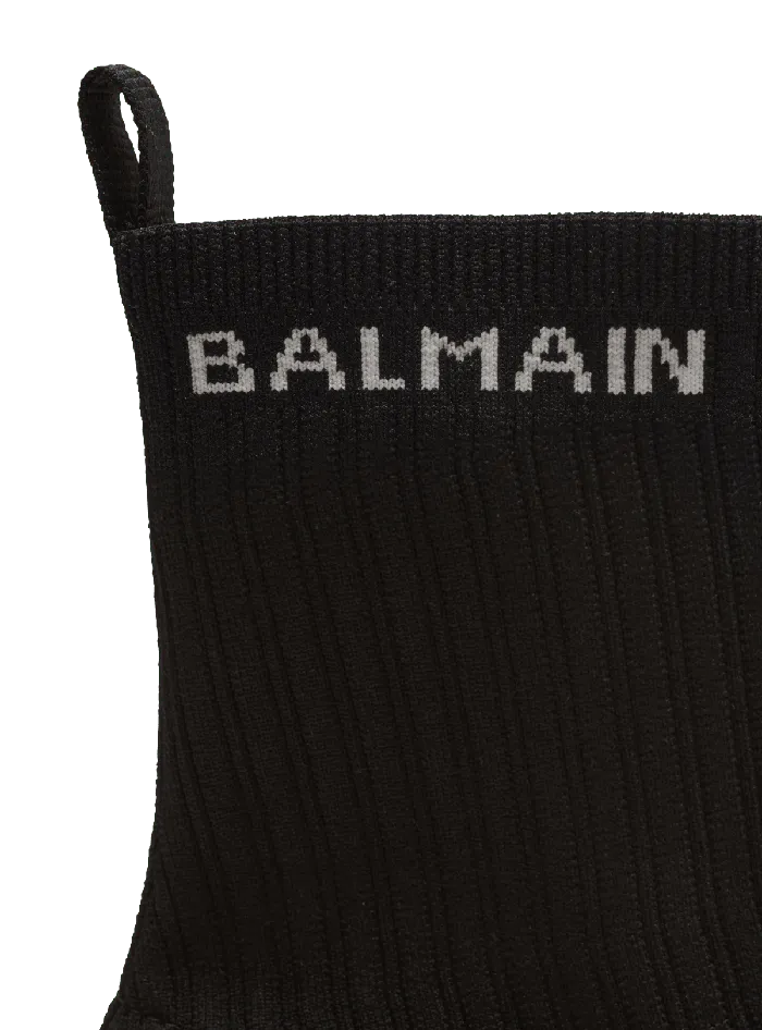 Balmain Sneakers Men Unicorn Knit And Rubber Sneakers Black