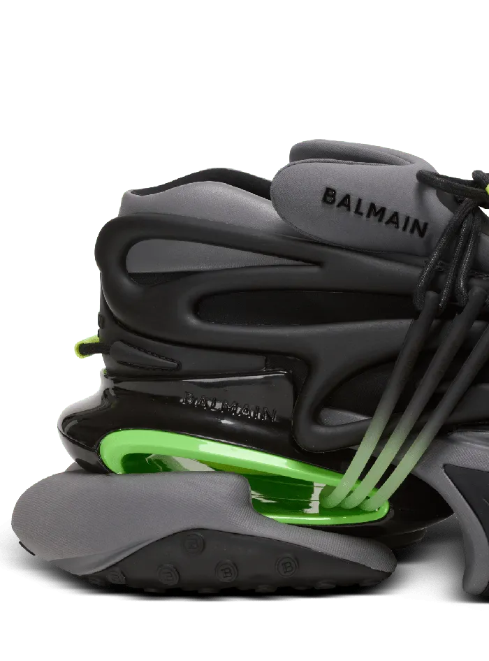 Balmain Sneakers Men Unicorn Low Sneakers In Neoprene And Calfskin Black