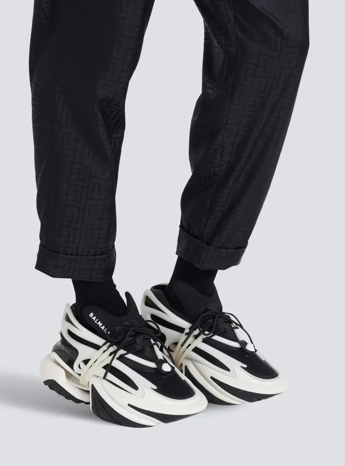 Balmain Sneakers Men Unicorn Lowtop Sneakers In Neoprene And Leather Black