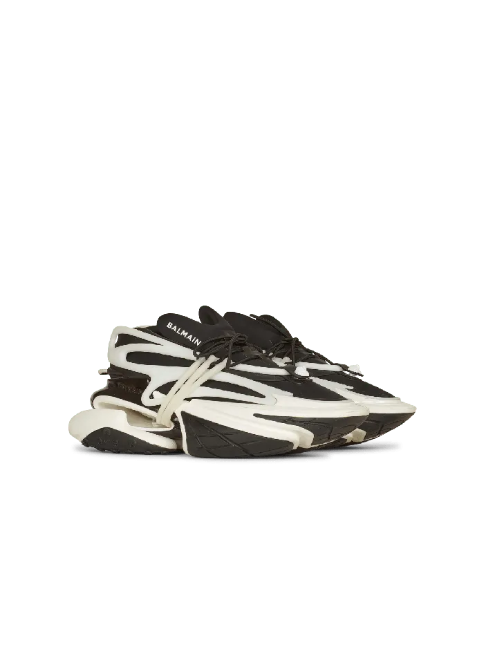 Balmain Sneakers Men Unicorn Lowtop Sneakers In Neoprene And Leather Black