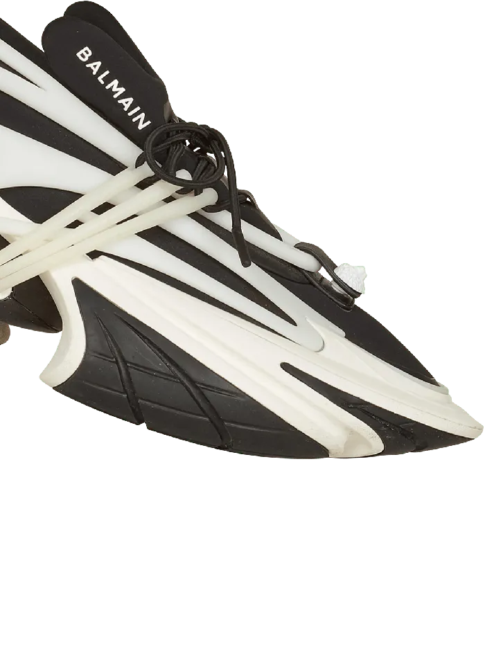 Balmain Sneakers Men Unicorn Lowtop Sneakers In Neoprene And Leather Black