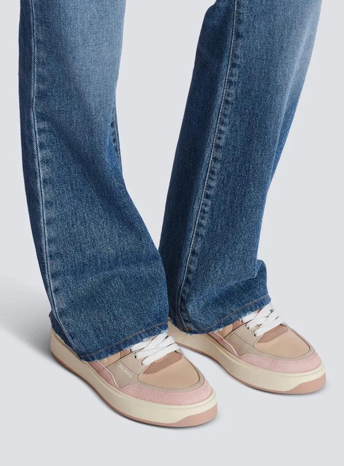Balmain Sneakers Women BCourt Flip Trainers In Calfskin Pink