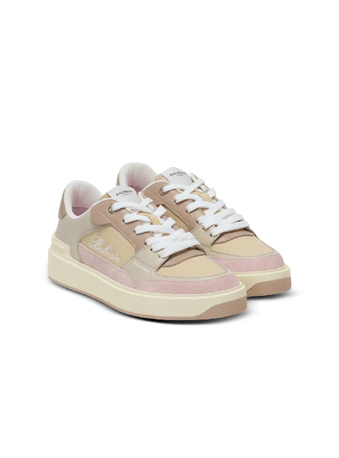 Balmain Sneakers Women BCourt Flip Trainers In Calfskin Pink