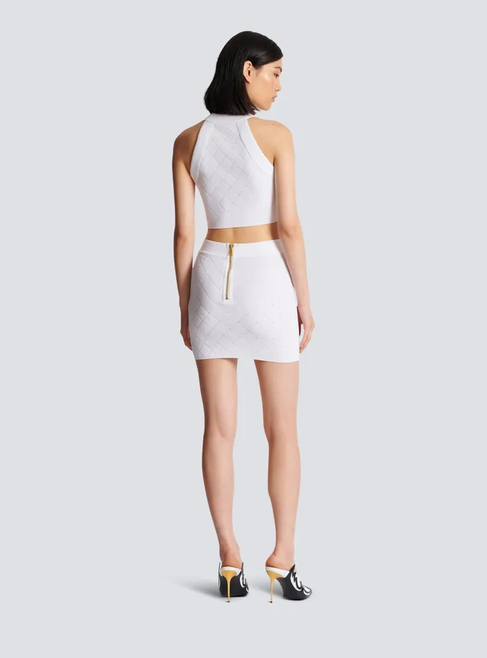 Balmain Tops And Shirts Women 6button Knit Tank Top White