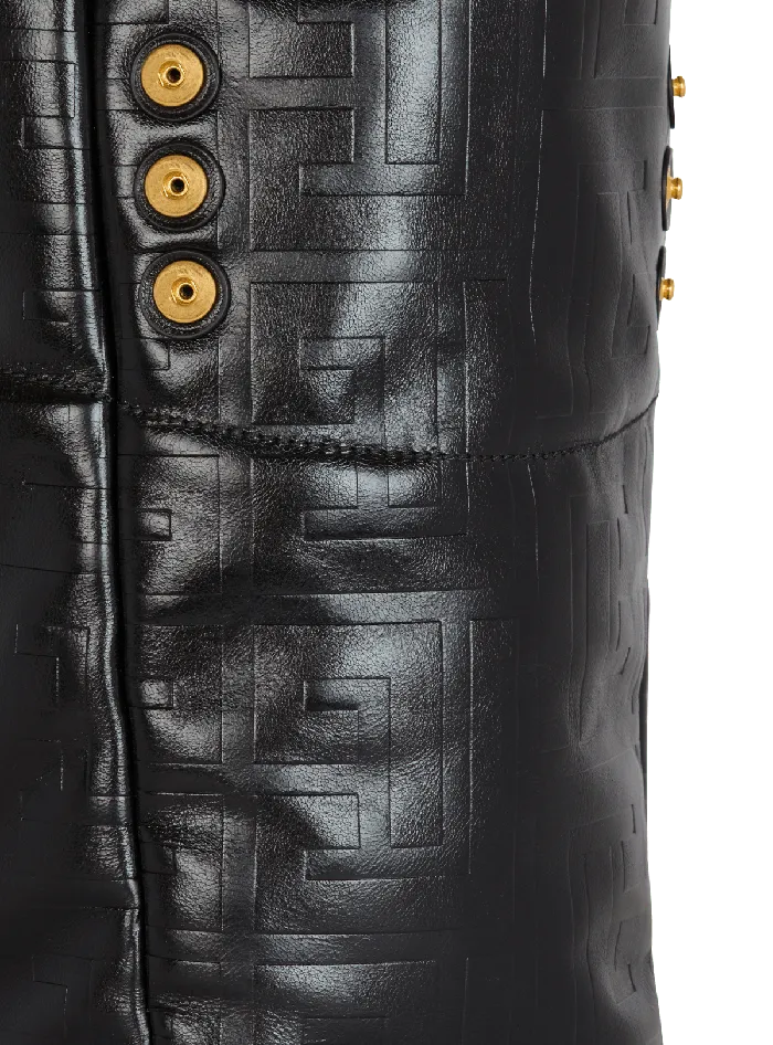 Balmain Tote Bags Women 1945 Soft Tote Bag In Crackled Calfskin Black
