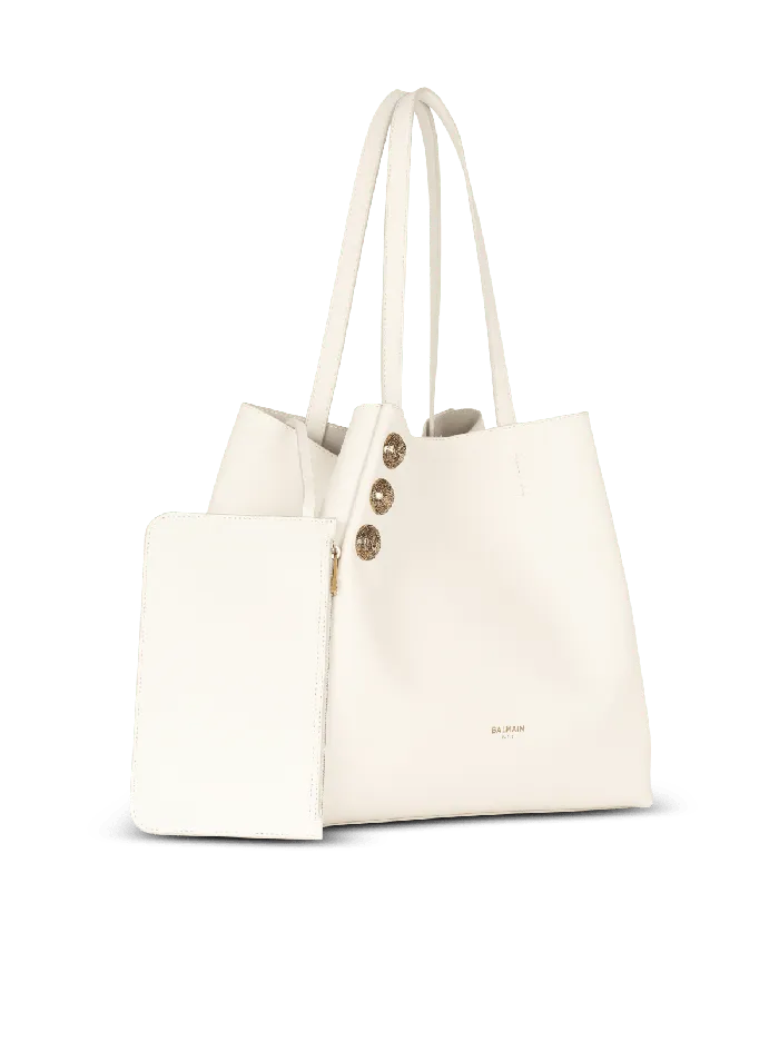 Balmain Tote Bags Women Emblegraveme Leather Tote Bag White